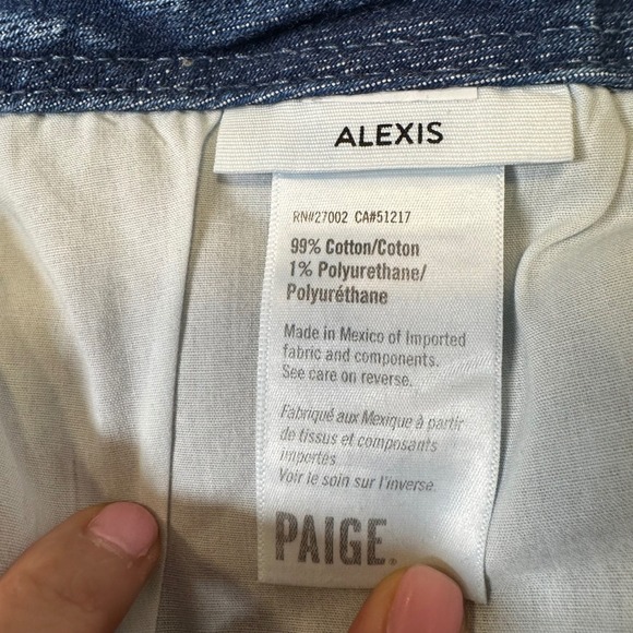PAIGE Alexis Wide Leg Raw Hem Cropped Streetwear Barrel Jeans Medium Wash Sz 30 - Picture 9 of 14